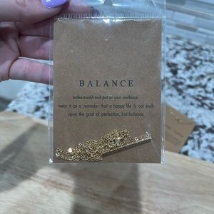 NWT gold Balance bar necklace